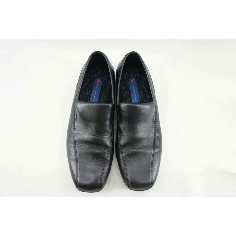 Stacy Adams Men's Slip On Loafers Dress Shoes Black Bicycle Toe Leather‎ 10.5 M